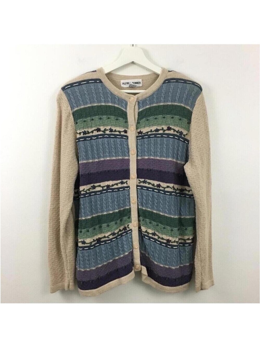 Alfred Dunner Women’s Knitted Button Down Long Sleeve Cardigan Size S
